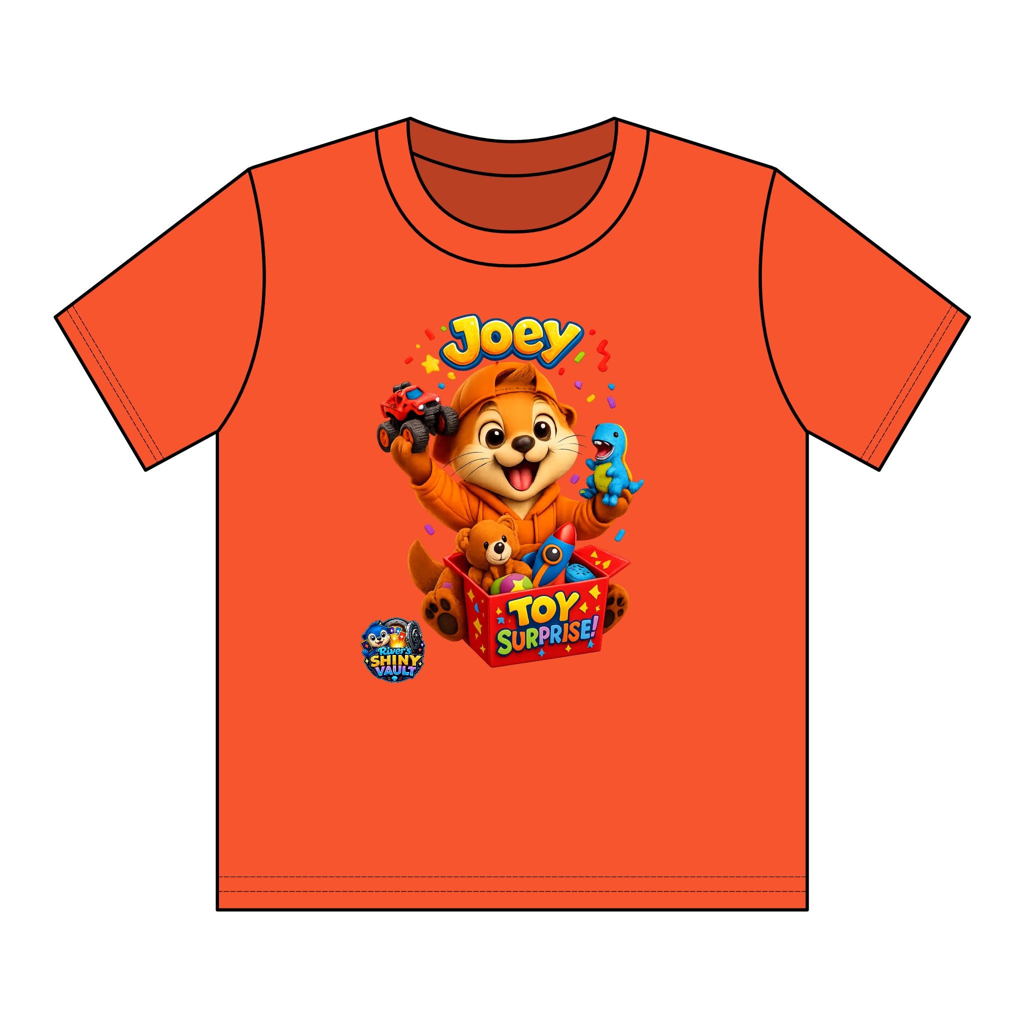 Kids Tee — Colorful River's Shiny vault 'Joey Toy Surprise' Kids T‑Shirt