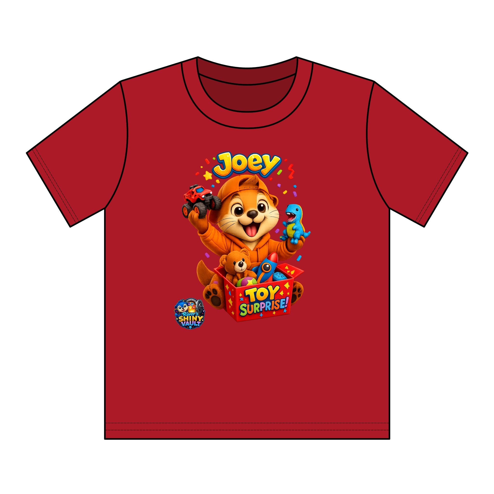 Kids Tee — Colorful River's Shiny vault 'Joey Toy Surprise' Kids T‑Shirt