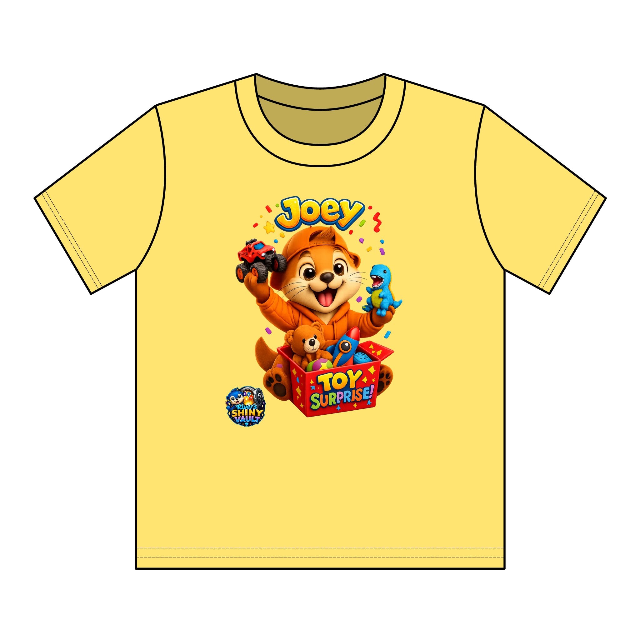 Kids Tee — Colorful River's Shiny vault 'Joey Toy Surprise' Kids T‑Shirt