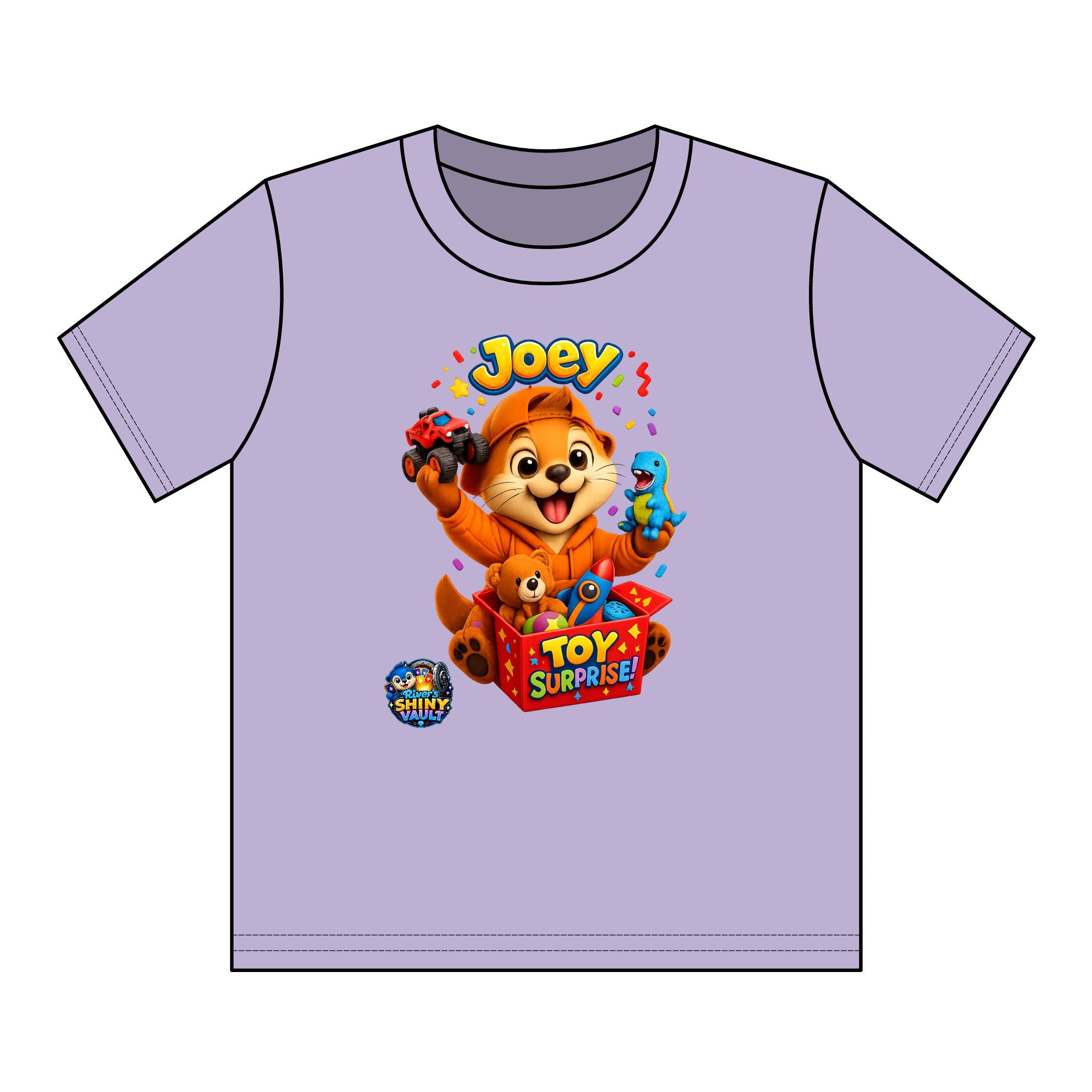 Kids Tee — Colorful River's Shiny vault 'Joey Toy Surprise' Kids T‑Shirt