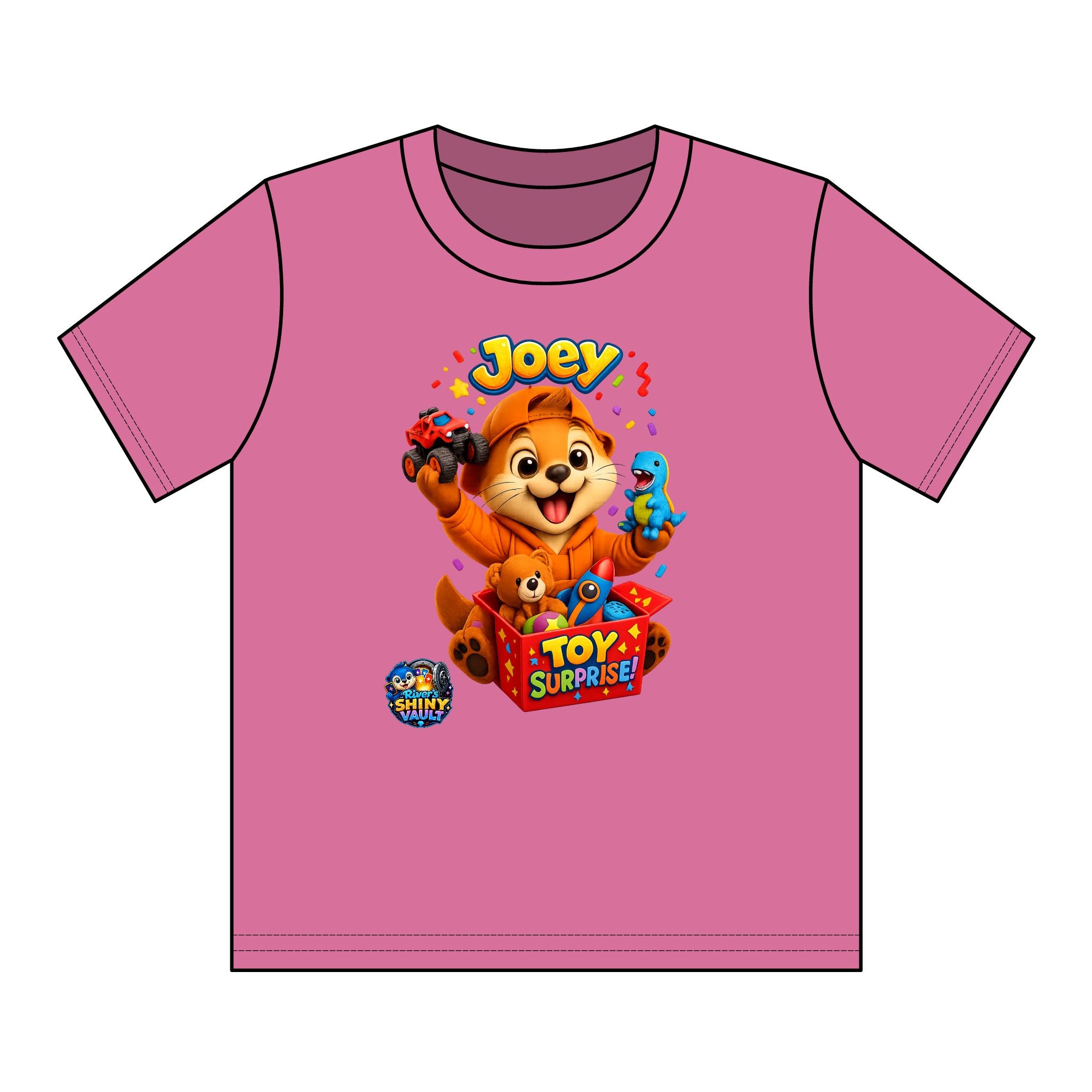 Kids Tee — Colorful River's Shiny vault 'Joey Toy Surprise' Kids T‑Shirt