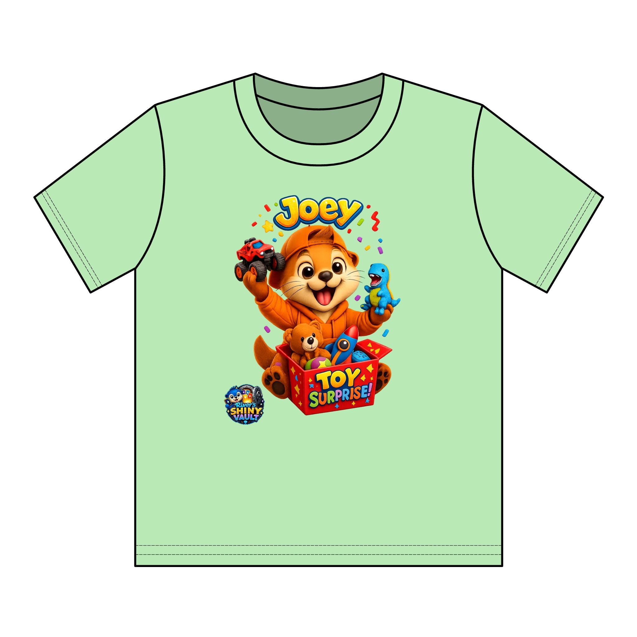 Kids Tee — Colorful River's Shiny vault 'Joey Toy Surprise' Kids T‑Shirt