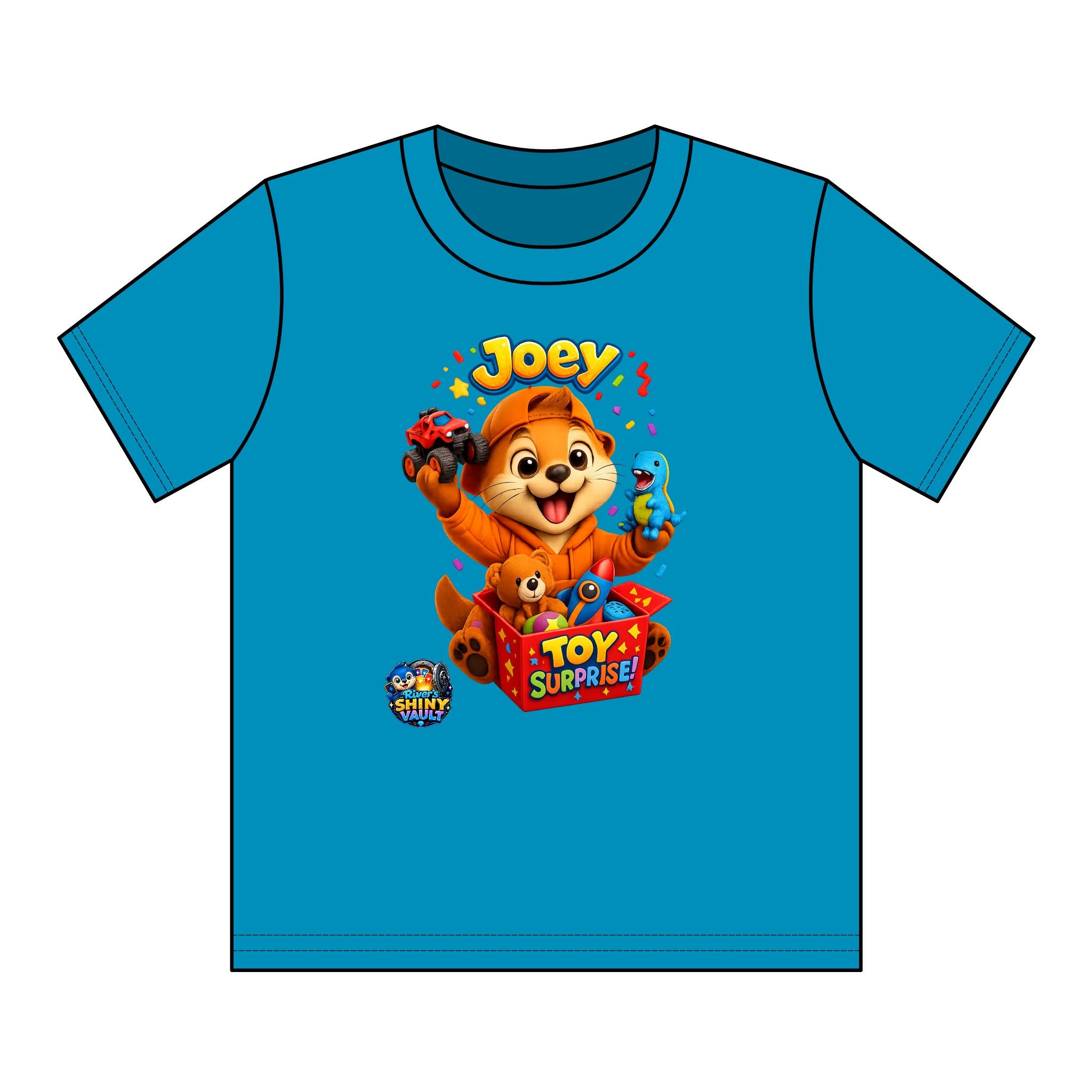 Kids Tee — Colorful River's Shiny vault 'Joey Toy Surprise' Kids T‑Shirt
