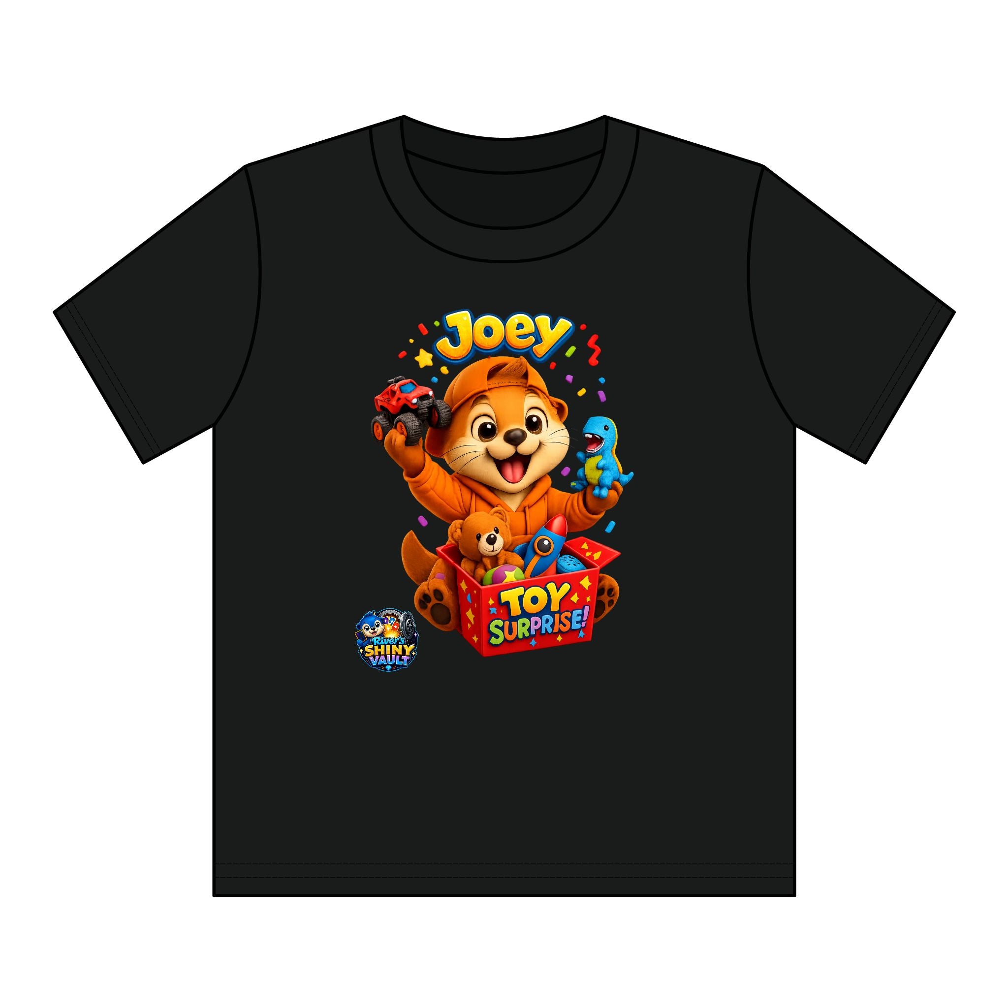 Kids Tee — Colorful River's Shiny vault 'Joey Toy Surprise' Kids T‑Shirt