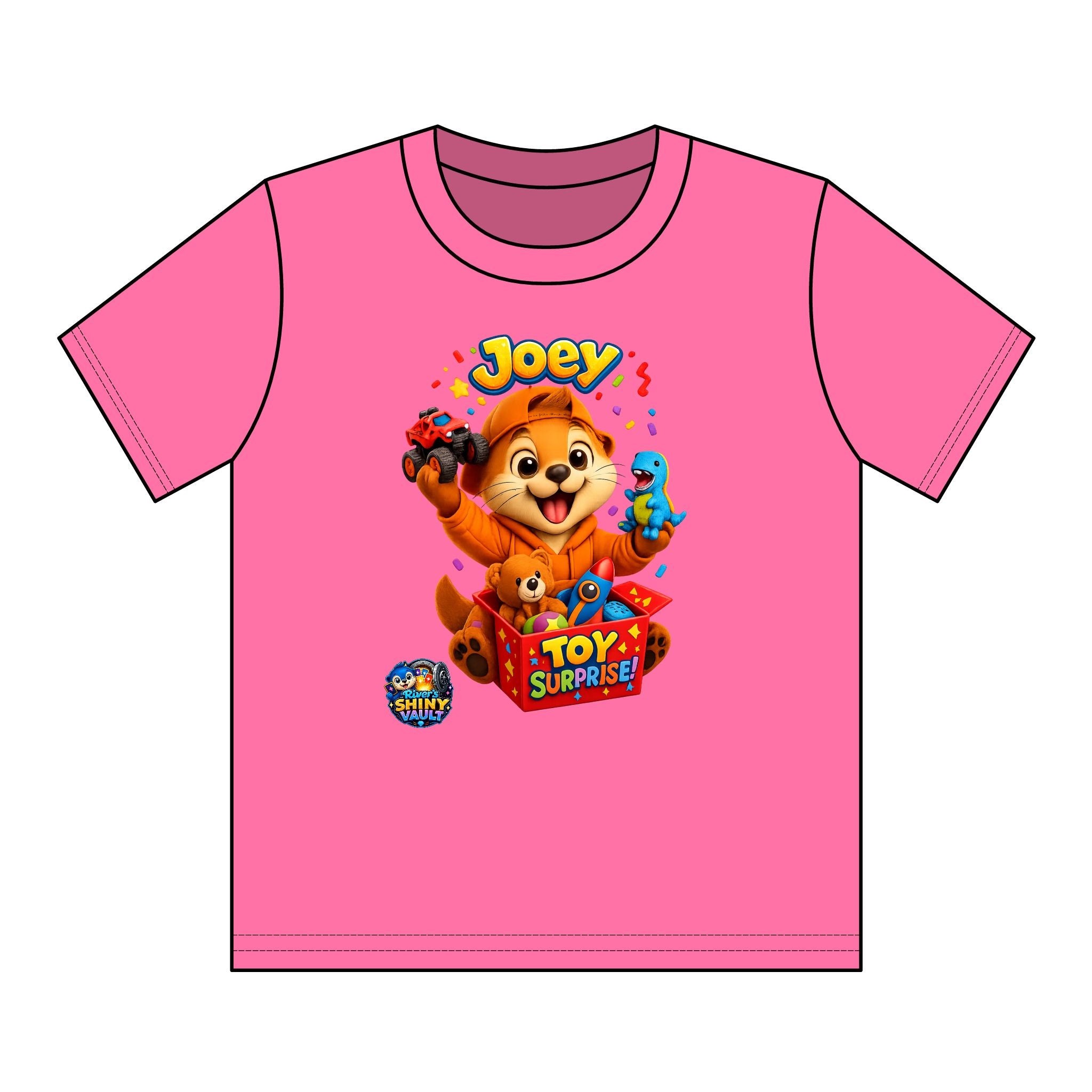 Kids Tee — Colorful River's Shiny vault 'Joey Toy Surprise' Kids T‑Shirt