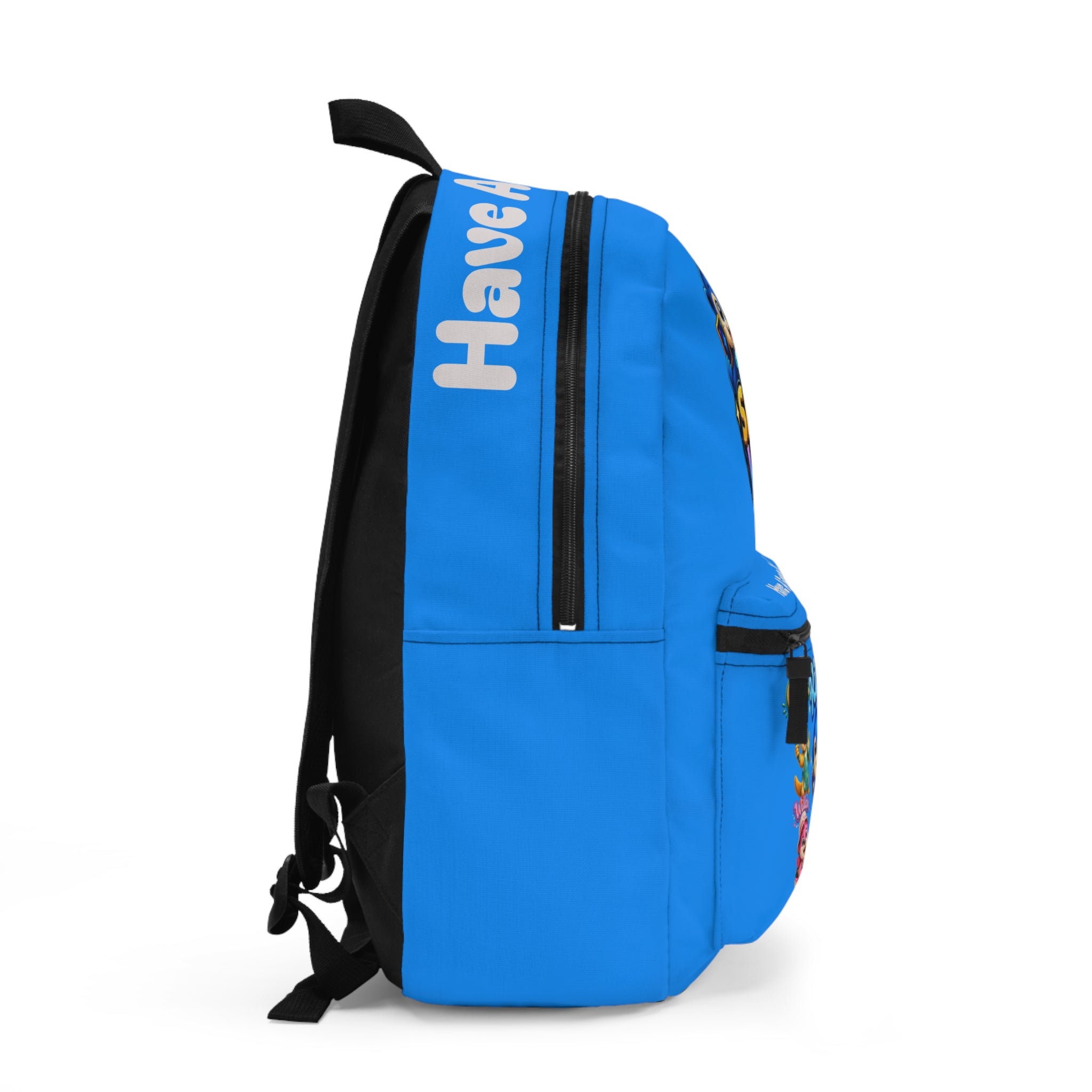 Backpack River’s Shiny Vault Blue — Cute Character School Bag (Includes 'Have A Great Day! Design)