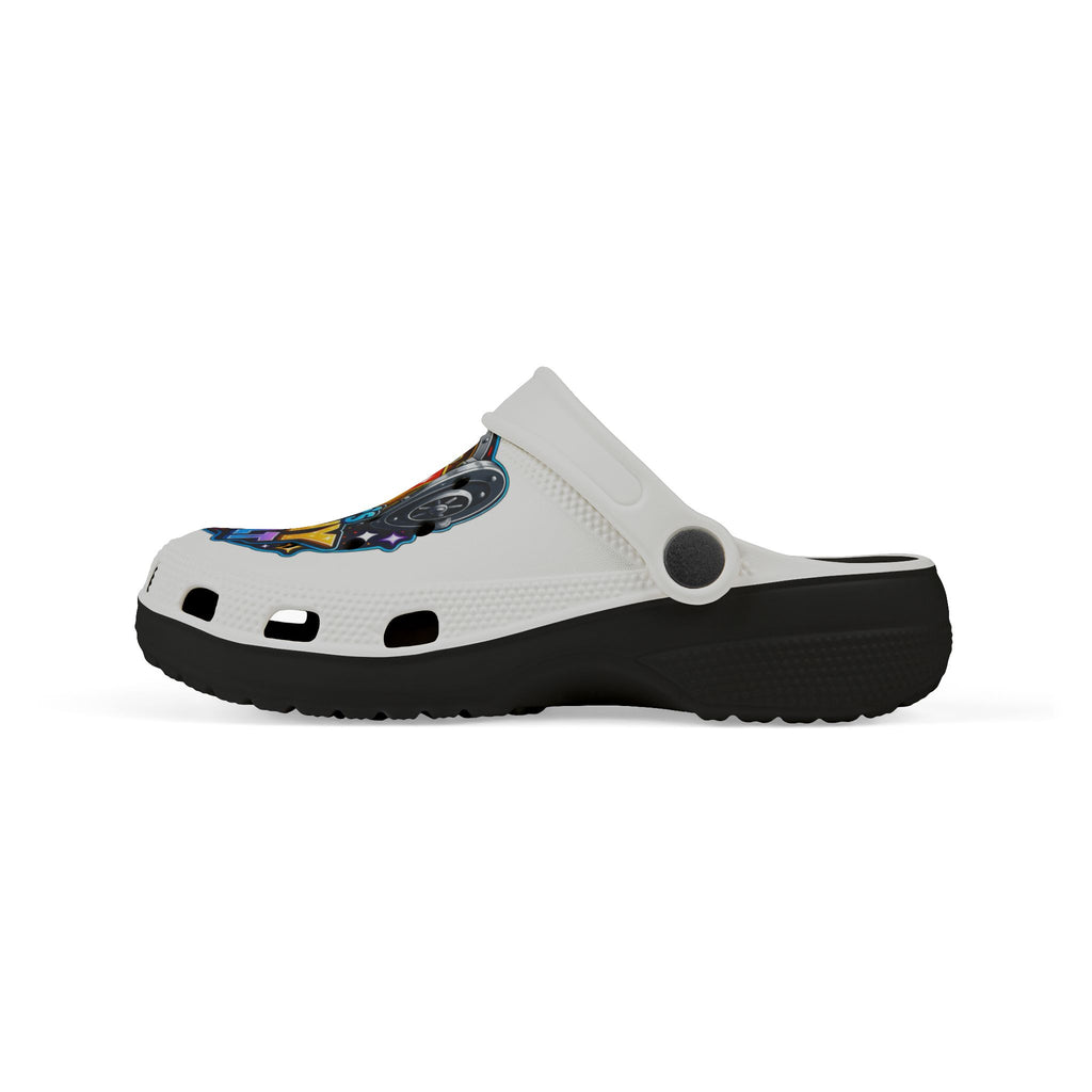 Cute Kids Foam Clogs — Colorful 'River's Shiny Vault' Logo