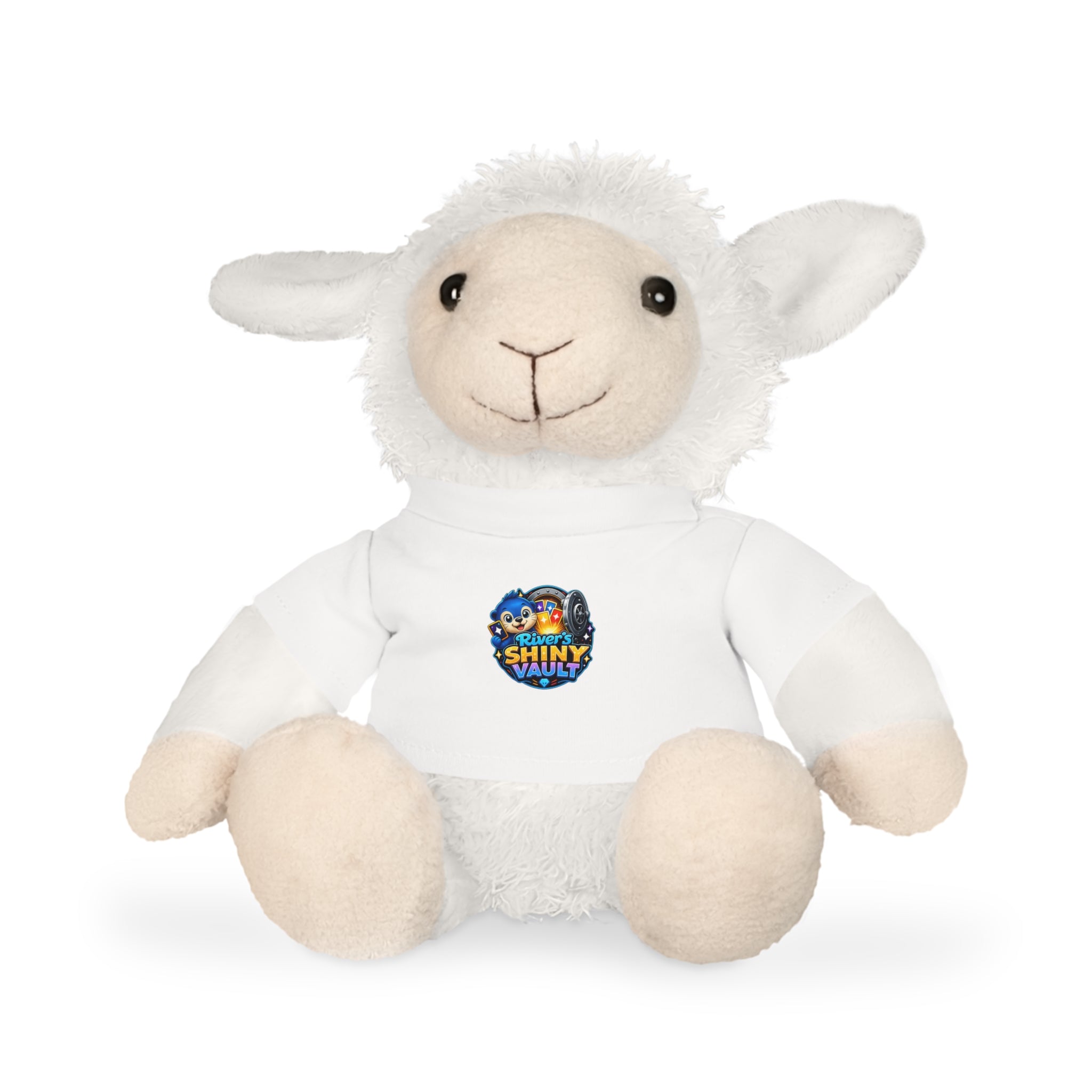 Fun River's Shiny Vault - Bear Plush with 'Toy' Cartoon T‑Shirt — Cute Gift for Kids & Collectors