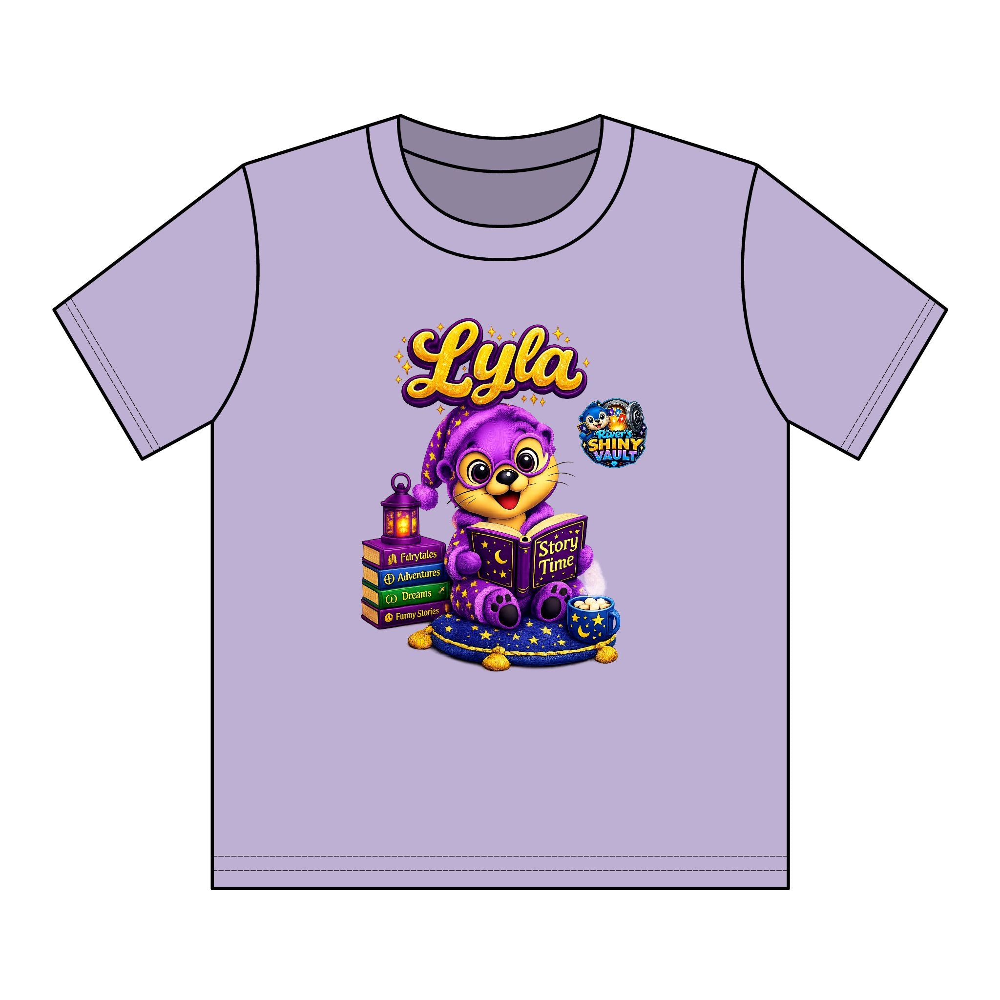 Kids Tee — Colorful River's Shiny vault 'Lyla'a Story Time' Kids T‑Shirt