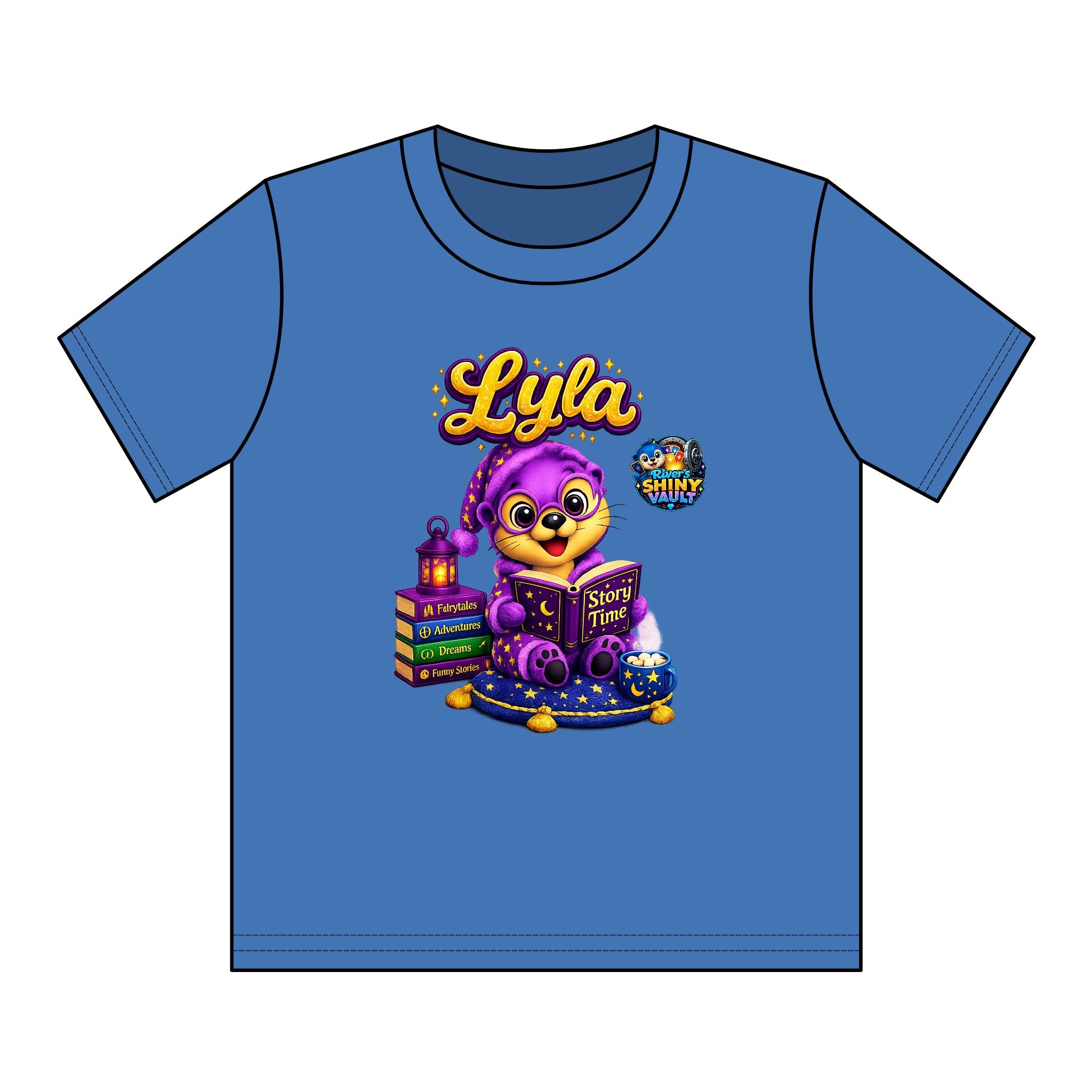 Kids Tee — Colorful River's Shiny vault 'Lyla'a Story Time' Kids T‑Shirt