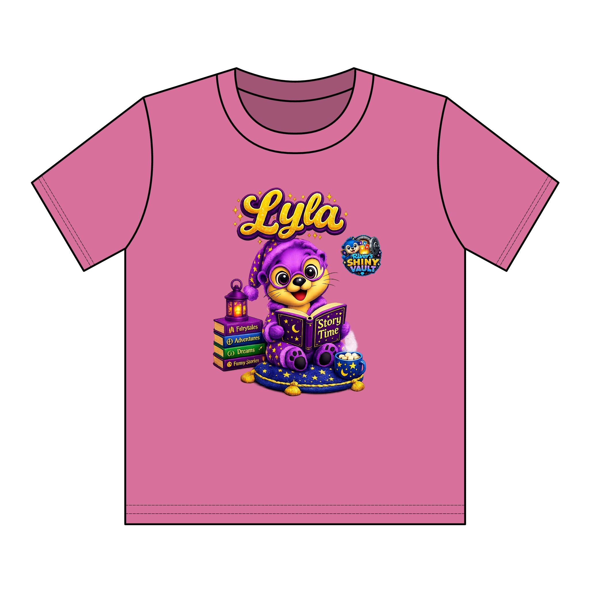 Kids Tee — Colorful River's Shiny vault 'Lyla'a Story Time' Kids T‑Shirt