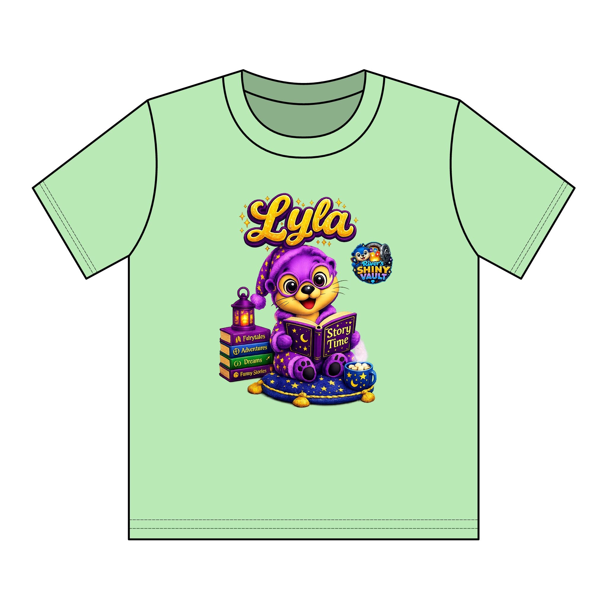 Kids Tee — Colorful River's Shiny vault 'Lyla'a Story Time' Kids T‑Shirt