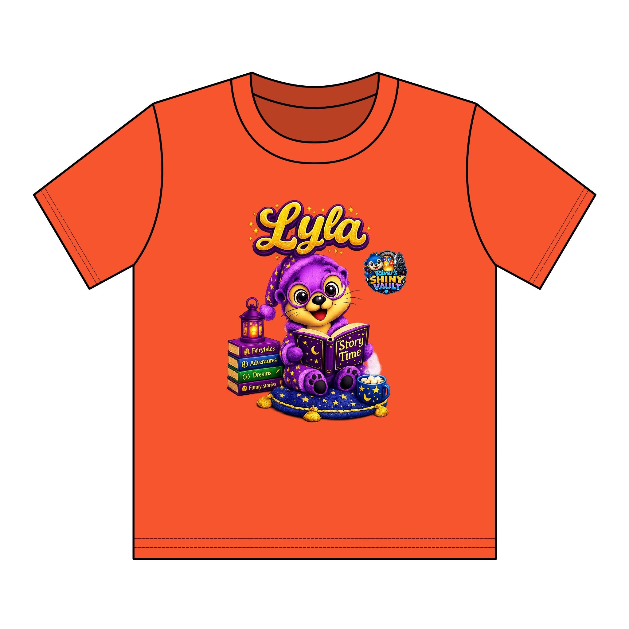 Kids Tee — Colorful River's Shiny vault 'Lyla'a Story Time' Kids T‑Shirt