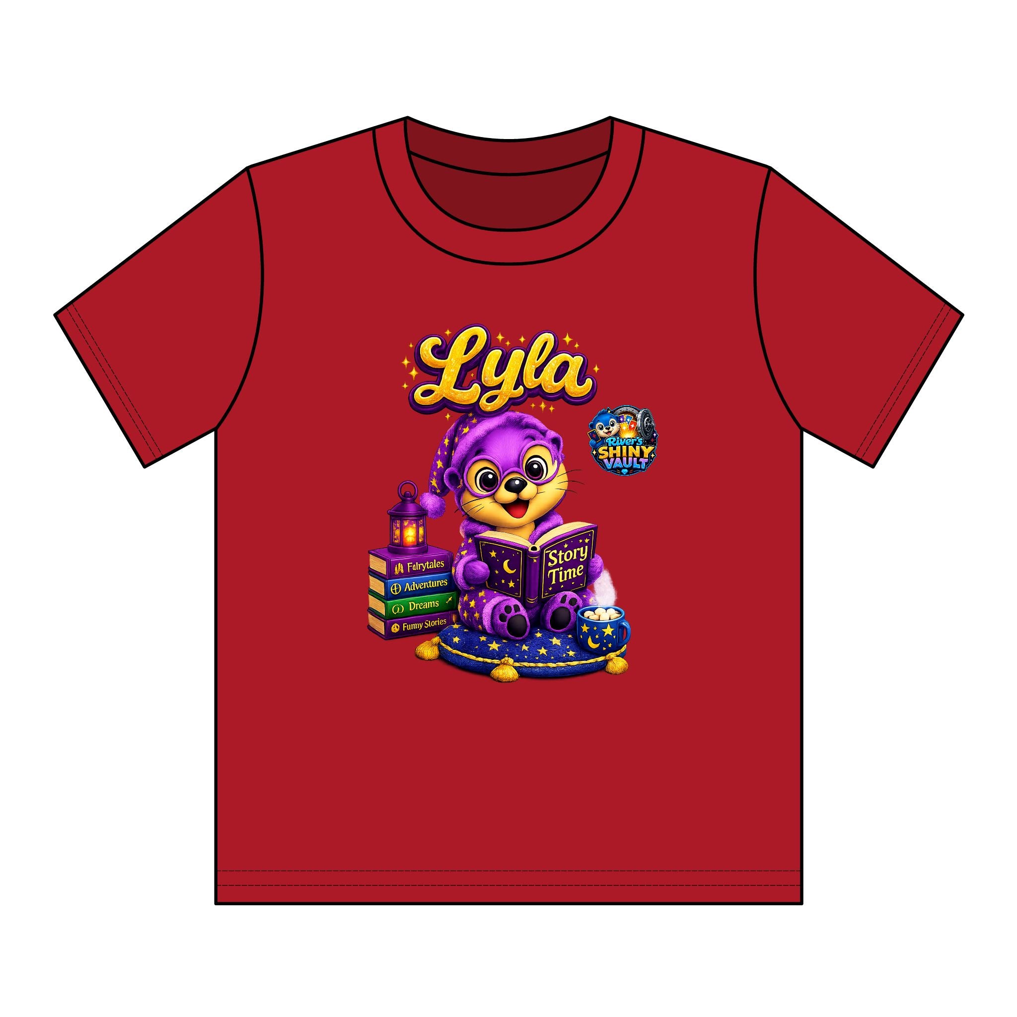Kids Tee — Colorful River's Shiny vault 'Lyla'a Story Time' Kids T‑Shirt