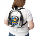 Fun Clear Stadium Backpack — River's Shiny Vault Logo Clear School Backpack