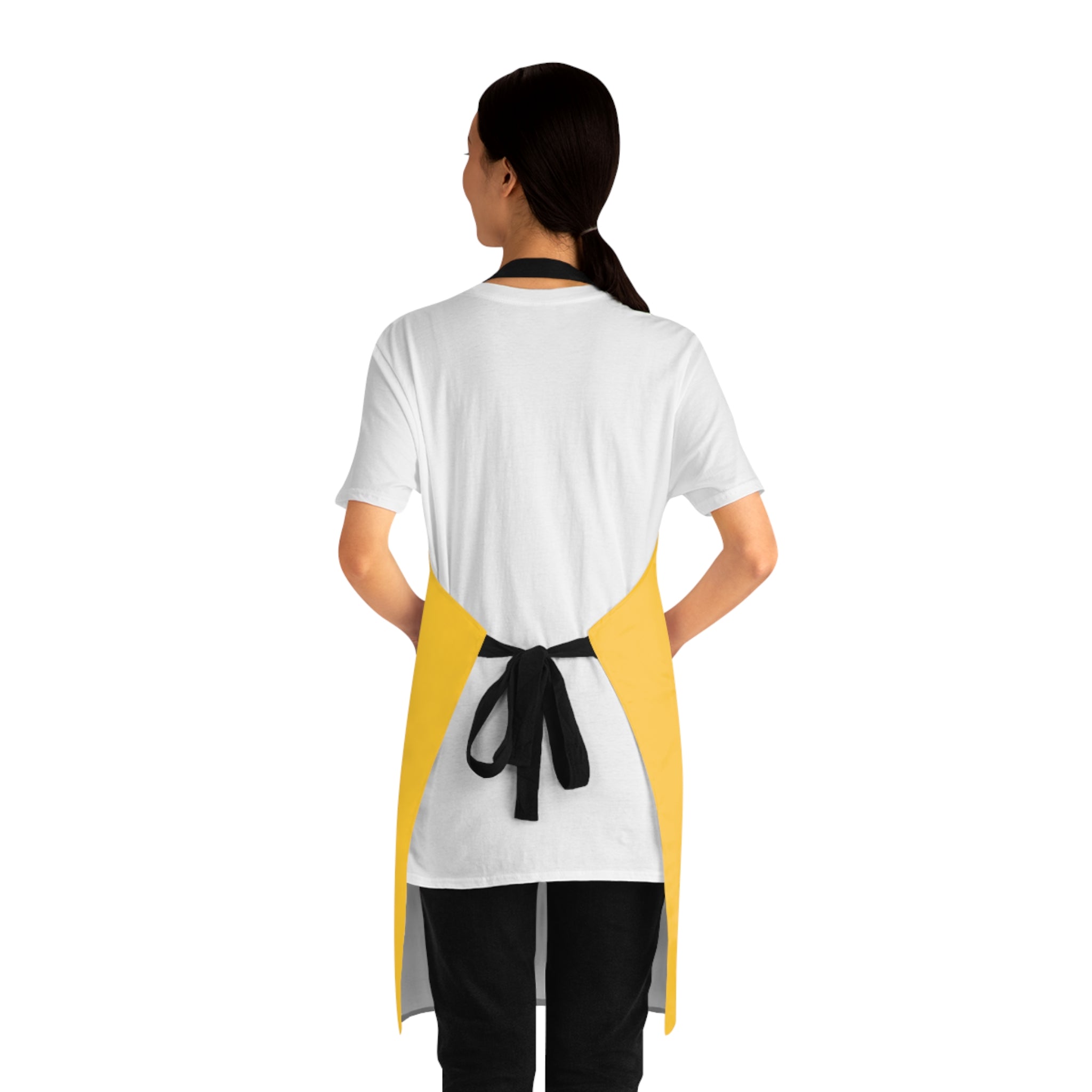 Cute River's Shiny Vault 'Cookie' Chef Apron — Yellow Baking Apron with Cartoon Cookie Mascot