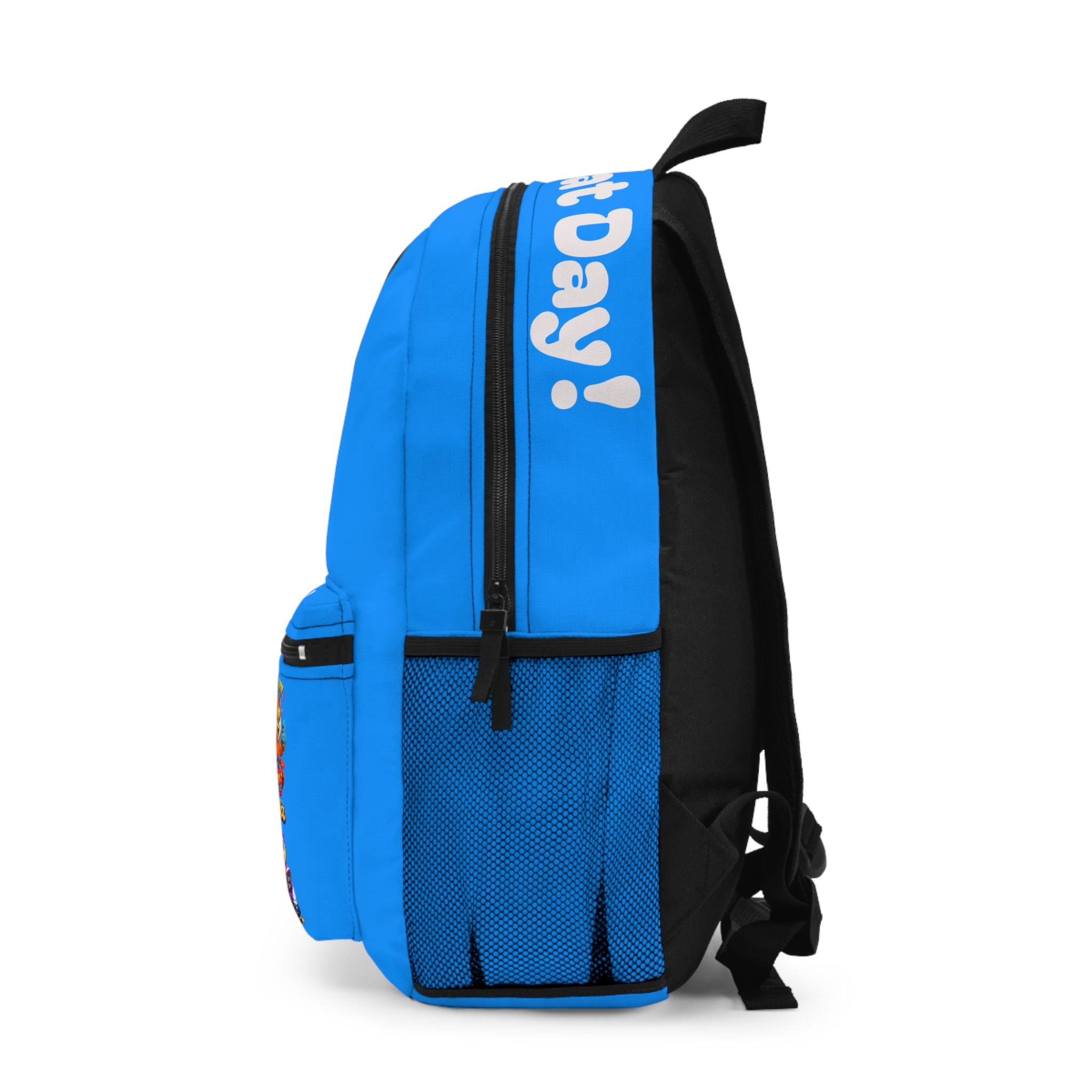 Backpack River’s Shiny Vault Blue — Cute Character School Bag (Includes 'Have A Great Day! Design)