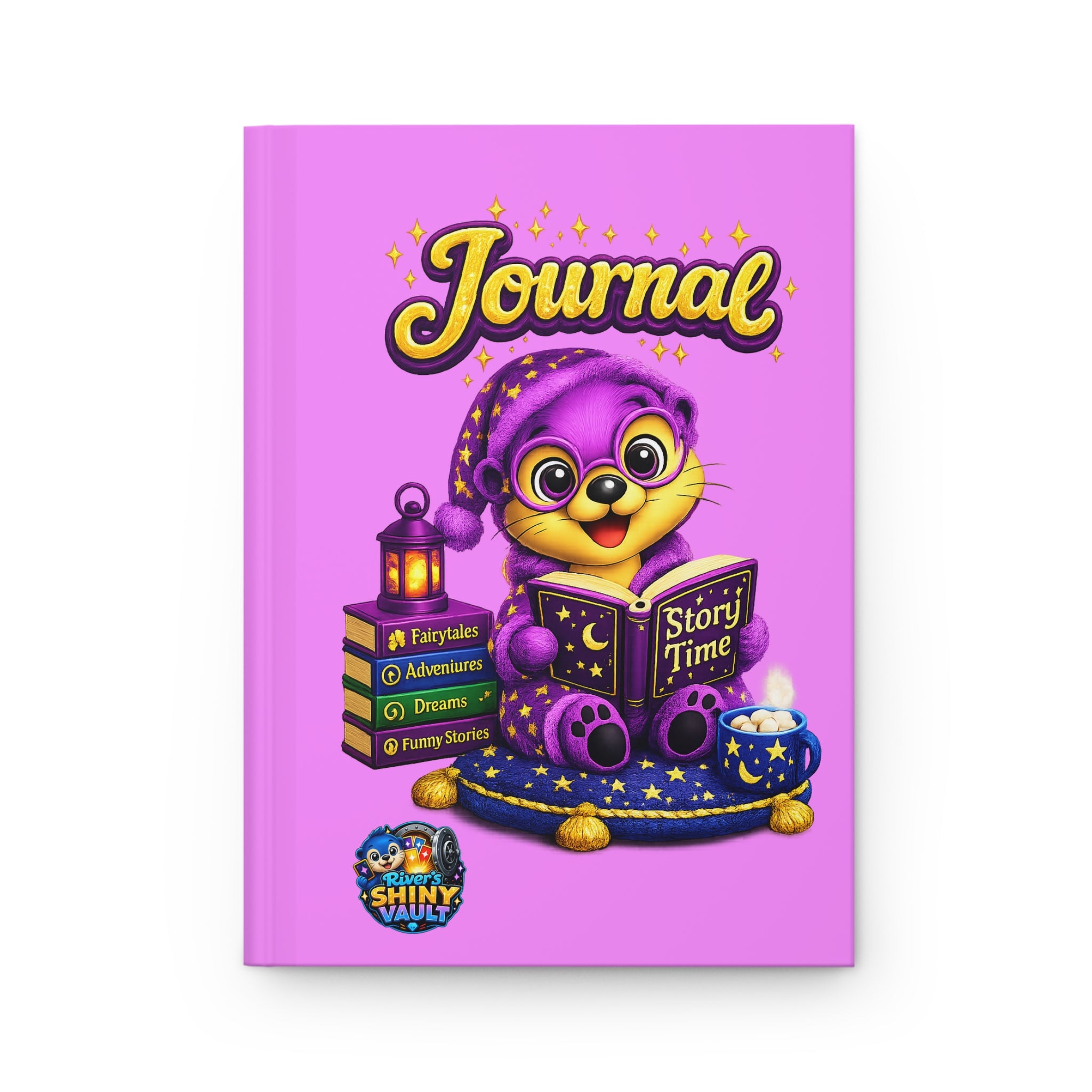 Fun River's Shiny Vault 'Lyla' Storytime Hardcover Journal —  For Bedtime Stories & Drawing