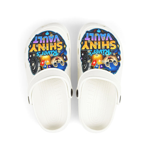 Cute Kids Foam Clogs — Colorful 'River's Shiny Vault' Logo