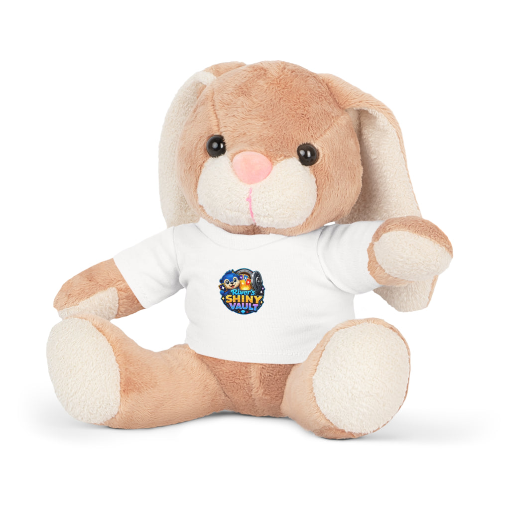 Fun River's Shiny Vault - Bear Plush with 'Toy' Cartoon T‑Shirt — Cute Gift for Kids & Collectors