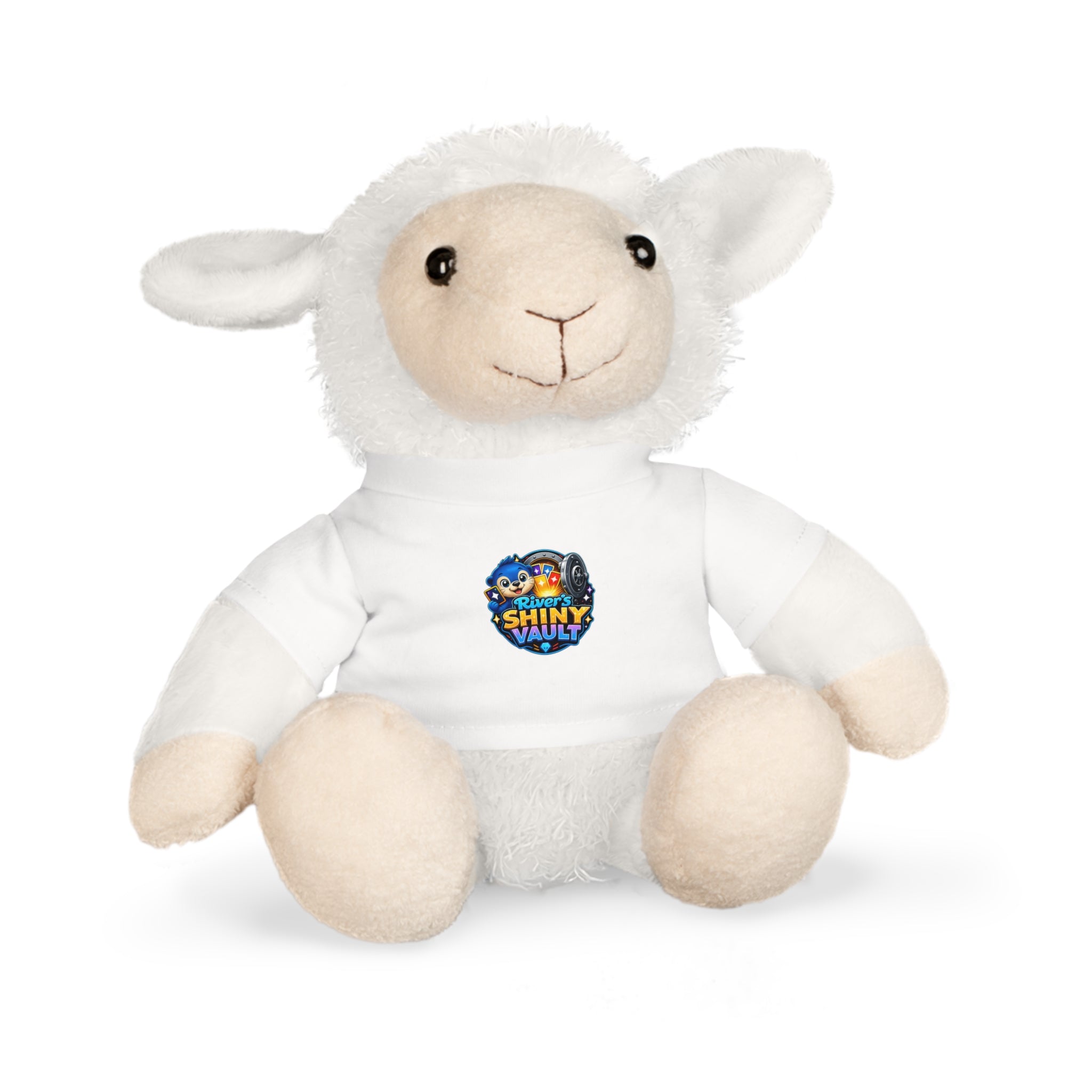 Fun River's Shiny Vault - Bear Plush with 'Toy' Cartoon T‑Shirt — Cute Gift for Kids & Collectors