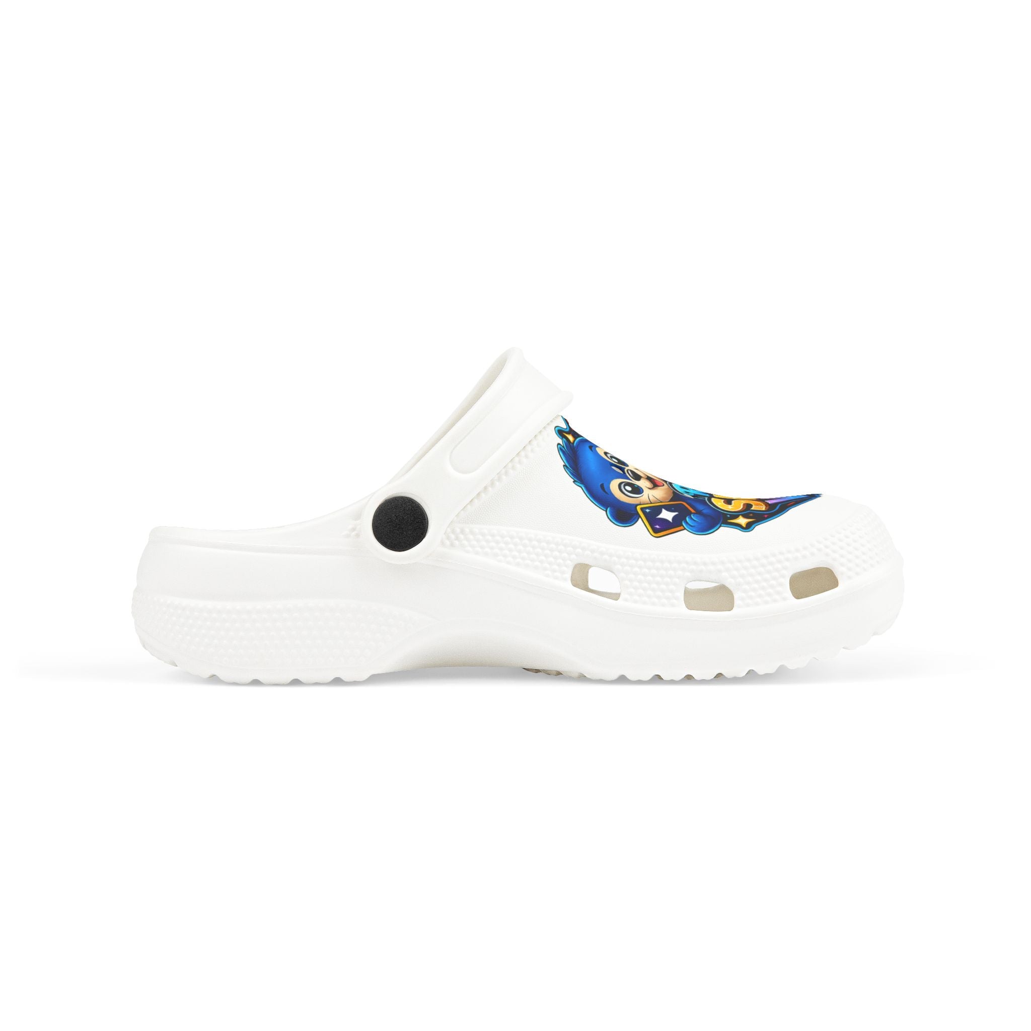 Cute Kids Foam Clogs — Colorful 'River's Shiny Vault' Logo