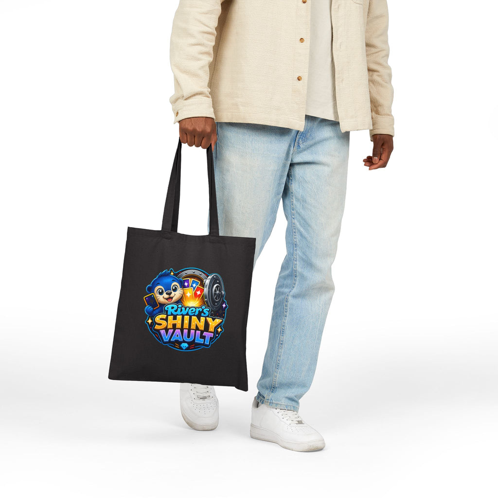 Fun River’s Shiny Vault Canvas Tote Bag — Cute Mascot Grocery/Book Bag