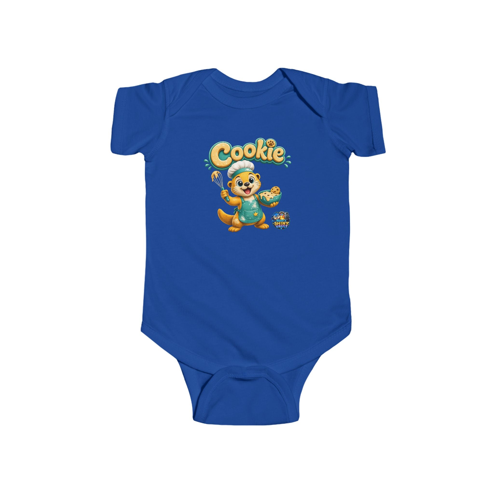 Young Infant Bodysuit — "River's Shiny Vault" "Cookie" Graphic