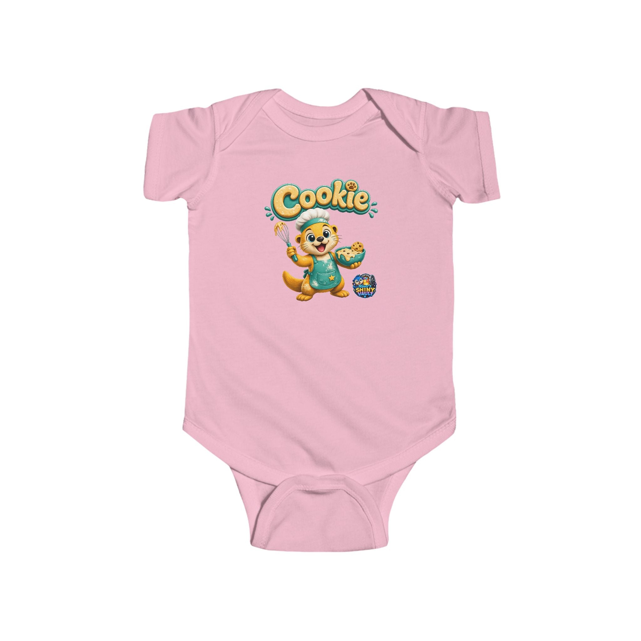 Young Infant Bodysuit — "River's Shiny Vault" "Cookie" Graphic