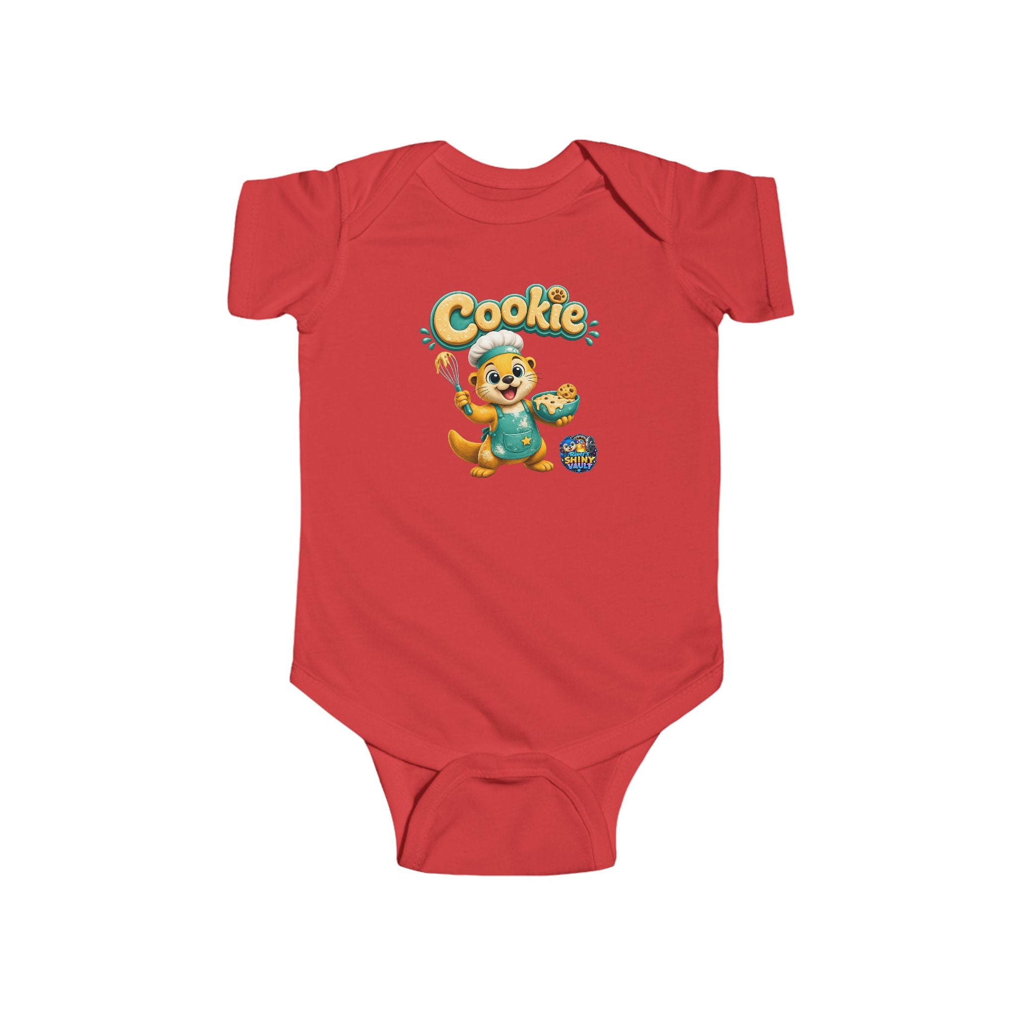 Young Infant Bodysuit — "River's Shiny Vault" "Cookie" Graphic