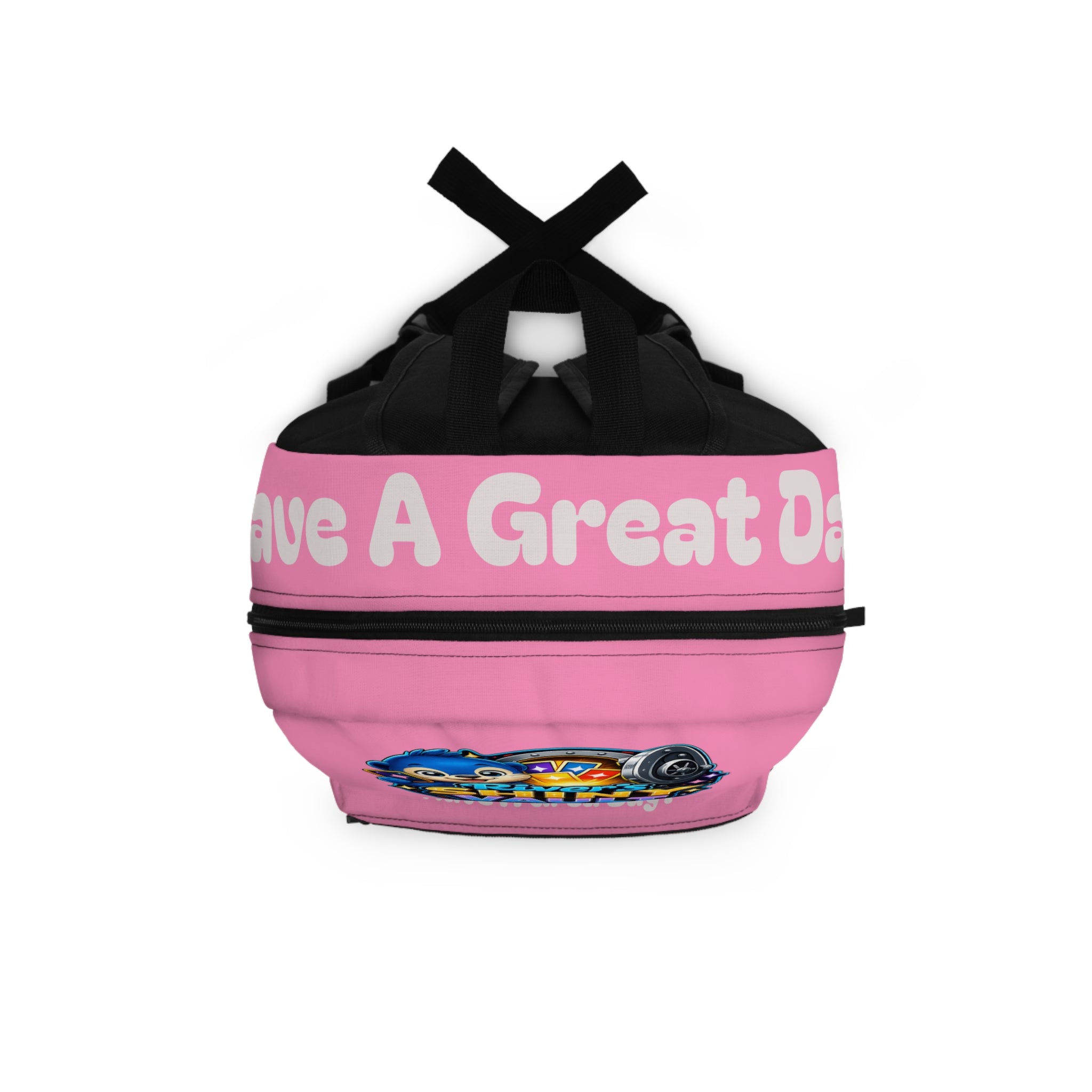 Fun Backpack River’s Shiny Vault Pink — Cute Character School Bag (Includes 'Have A Great Day! Design)