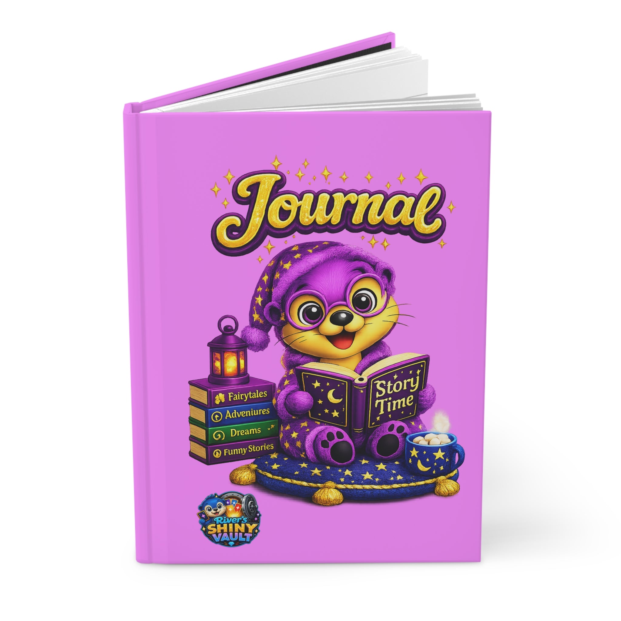 Fun River's Shiny Vault 'Lyla' Storytime Hardcover Journal —  For Bedtime Stories & Drawing
