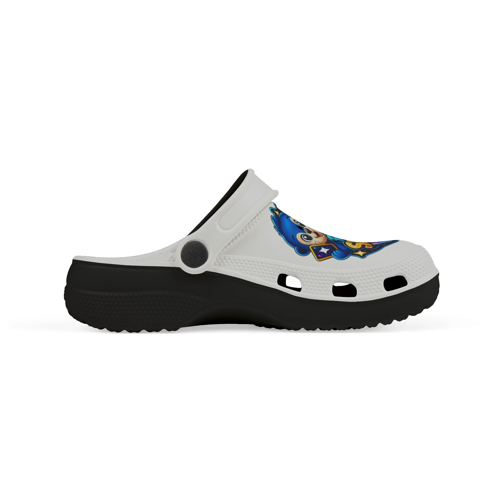 Cute Kids Foam Clogs — Colorful 'River's Shiny Vault' Logo