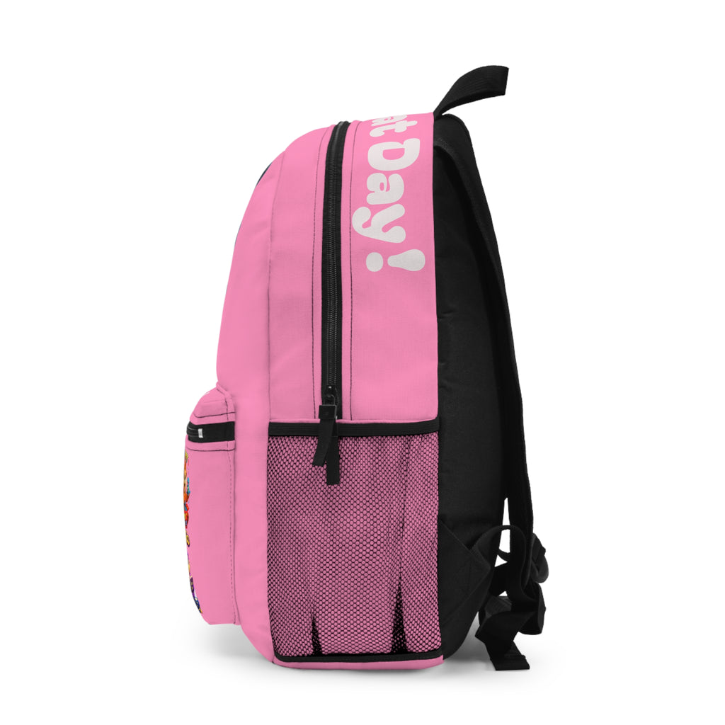 Fun Backpack River’s Shiny Vault Pink — Cute Character School Bag (Includes 'Have A Great Day! Design)