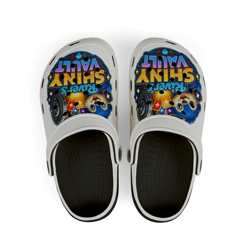 Cute Kids Foam Clogs — Colorful 'River's Shiny Vault' Logo